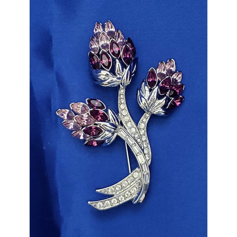Nolan Miller Purple Thistle Cluster Pin Brooch with COA and Warranty